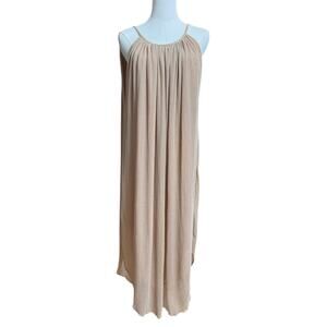 Heidi Merrick Midi Dress One Size Cotton Gauze Material Scalloped Side Seam